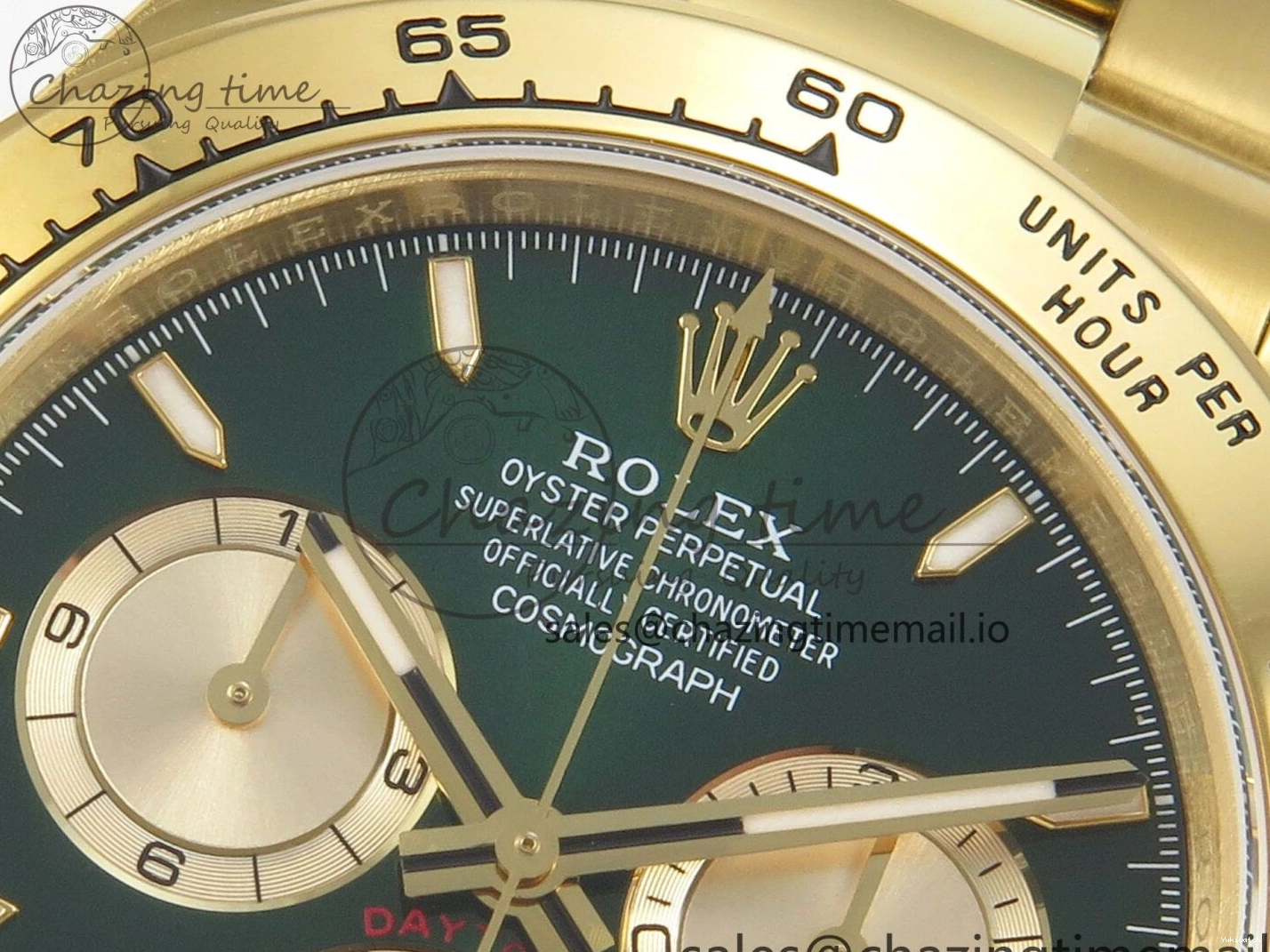 1:1 Edition V6（Gain YG Dial Weight） QF Daytona Best SH4131 Green On 126508 Markers Bracelet Stick 0105